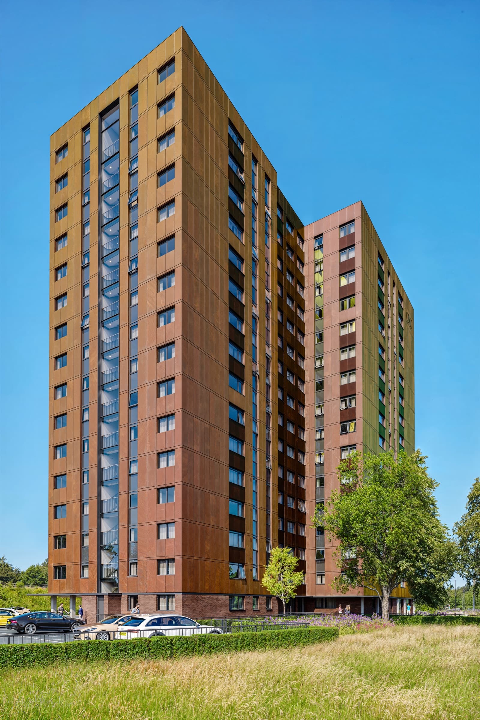The building photographed from Barton Road