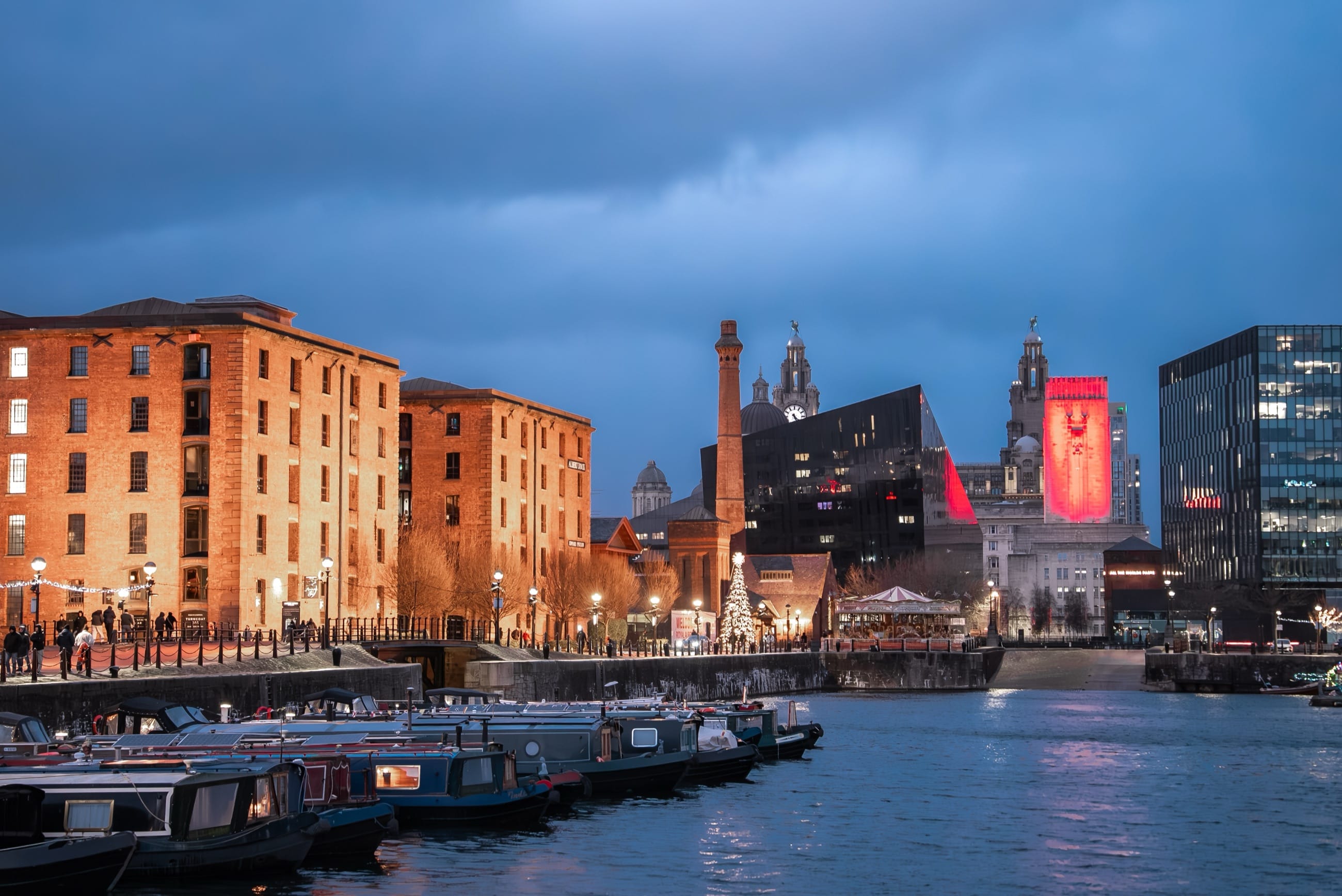Liverpool’s waterfront in the evening