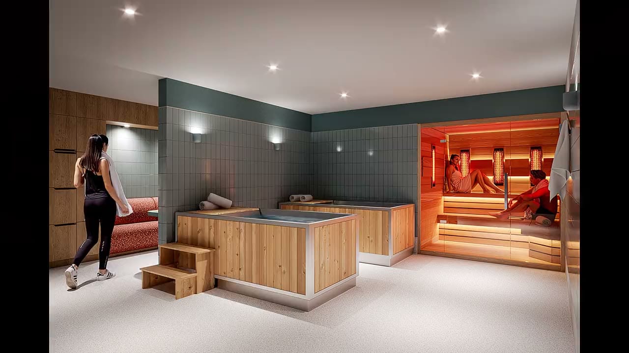 The residents' spa. Infrared sauna and cold plunge