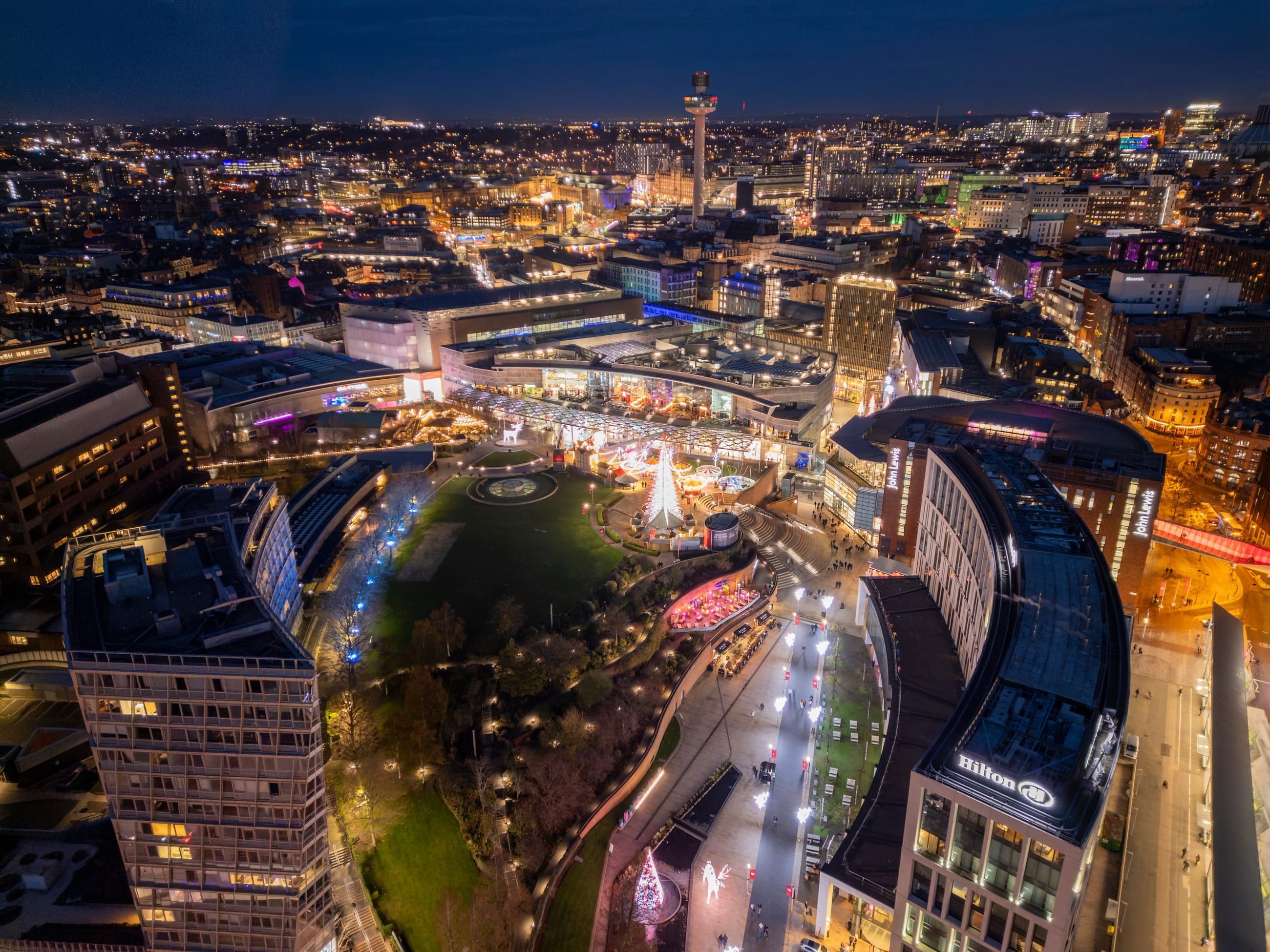 Liverpool ONE and the city centre at night